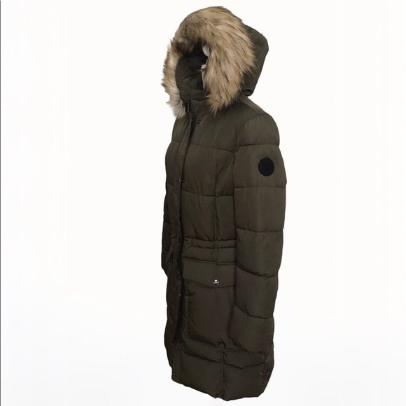 DKNY Faux-Fur Trim Hooded Women’s Parka/Coat - S - Picture 7 of 17
